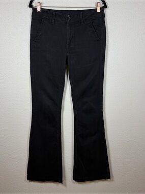 American Eagle 8 Black Kick Boot Pants Super Stretch Black Chino Business Casual